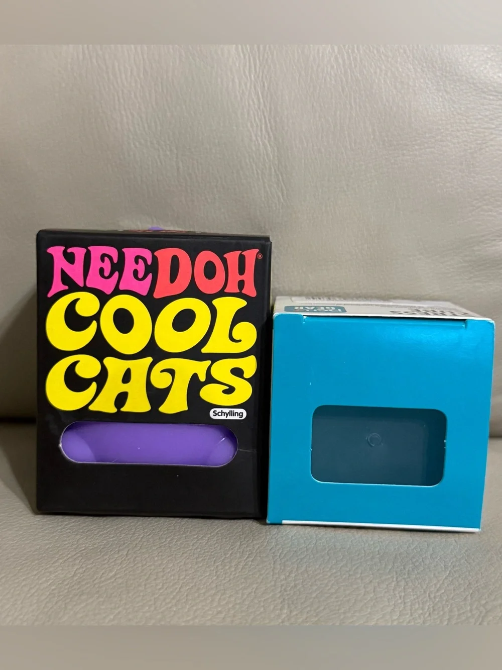 NEW Schylling NeeDoh Purple Cool Cats + Pen & Gear Stress Cube Blue Viral Squish